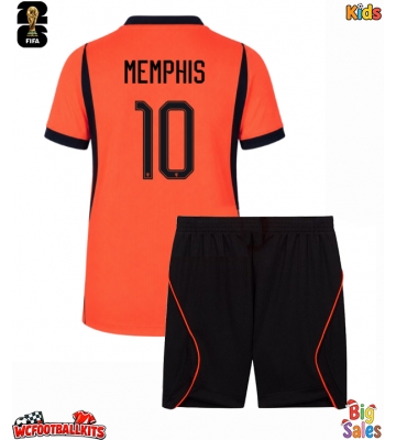 Netherlands Memphis Depay #10 Replica Home Stadium Kit for Kids World Cup 2026 Short Sleeve (+ pants)